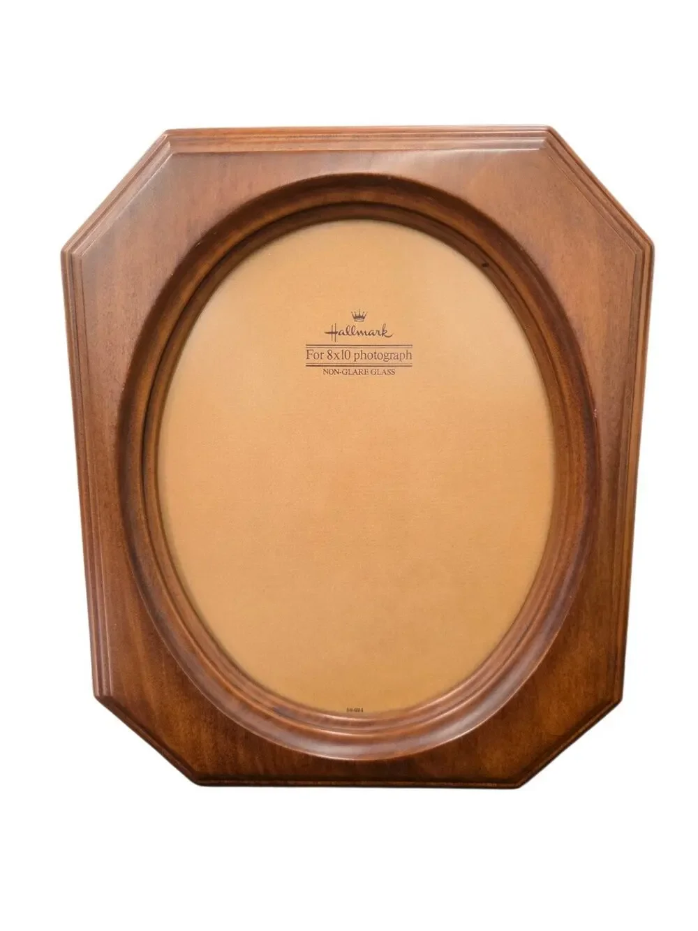 Vintage 1981 Hallmark Oval Octagon Wood Photo Picture Frame 8x10